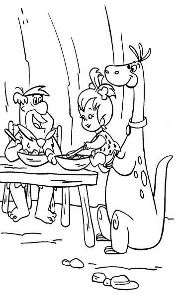 kolorowanka Flinstonowie malowanka Fred i Dino do wydruku z bajki dla dzieci, do pokolorowania kredkami i wydrukowania, obrazek nr 9